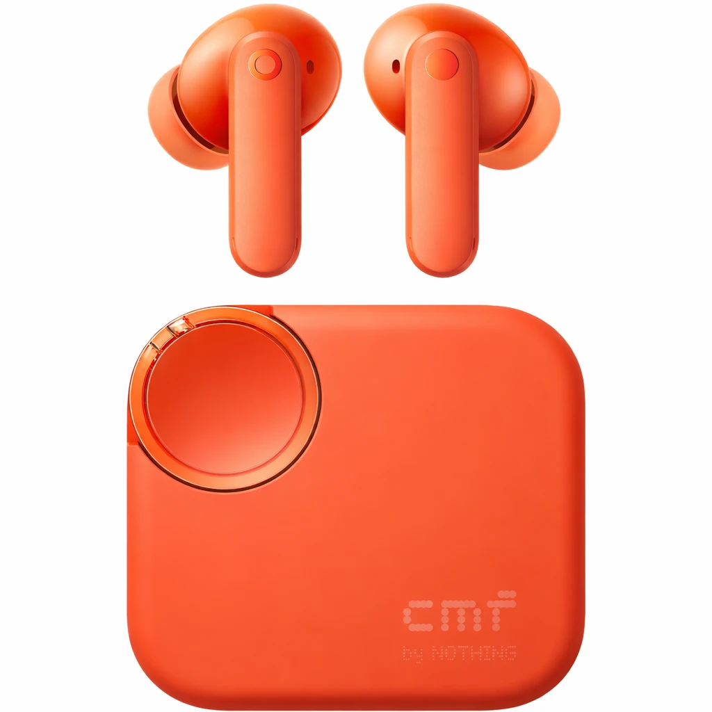 CMF by Nothing Buds 2 Bluetooth Earbuds with 48 dB Hybrid ANC, Ultra Bass 2.0, 55 Hours Playtime (Orange)