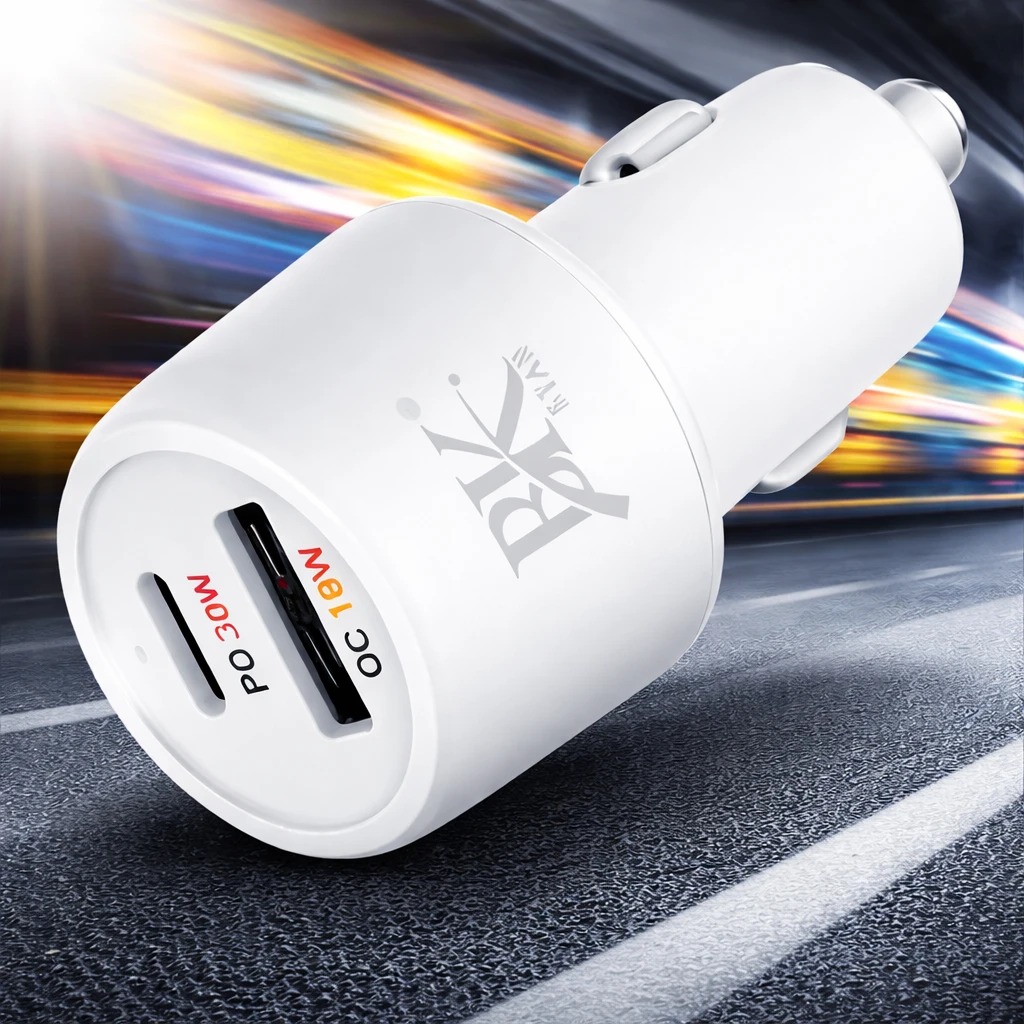 BK Star BK-361 48W Quick Car Charger | PD + QC Fast Charging | Dual Port USB Type-C & USB-A | Safe Charging Technology